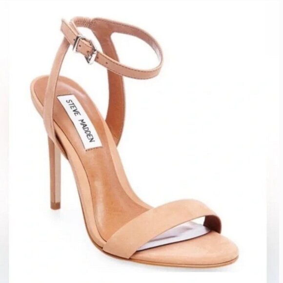 Steve Madden Tan Nubuck High Heel Sandals, New, 8 - Picture 1 of 11